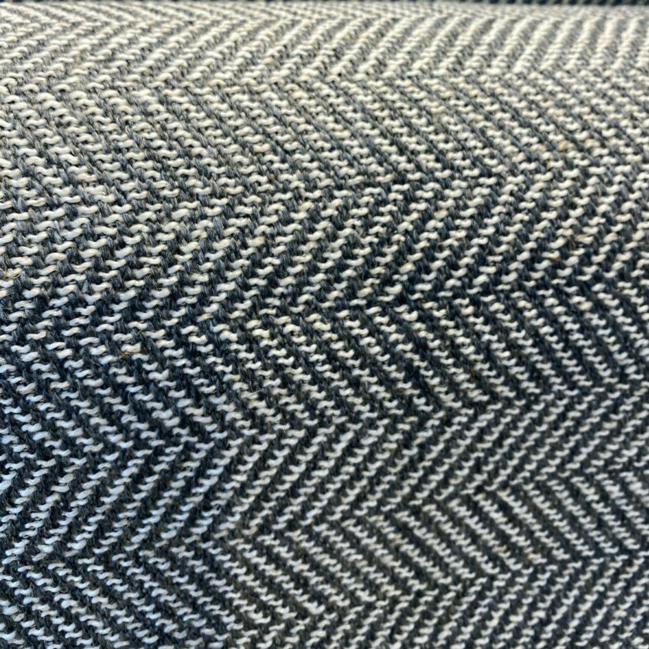 1 Yard Herringbone Gray Slate Backed Chenille Upholstery Fabric 56 inches width